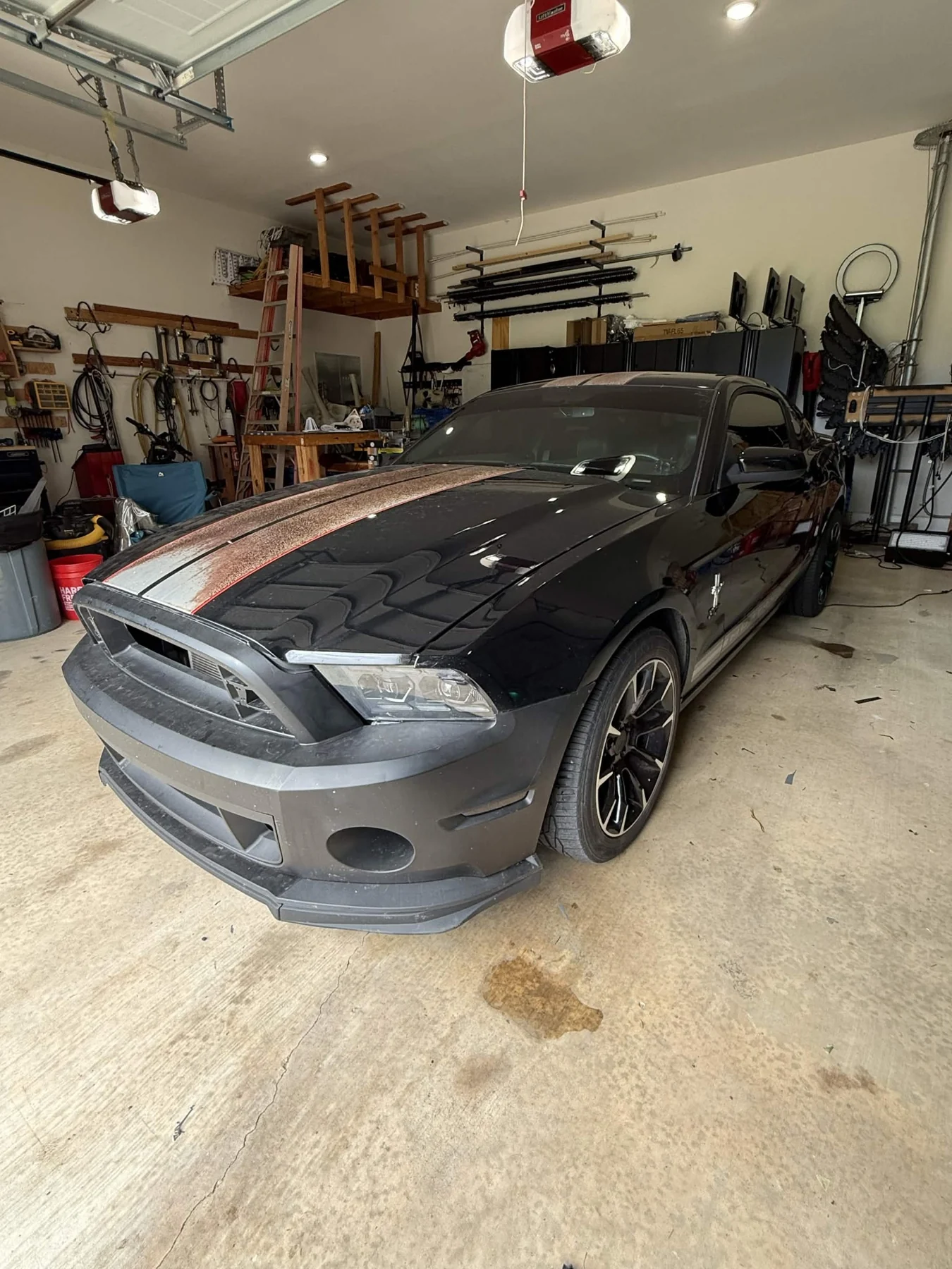 Black Ford Mustang before its exterior transformation
